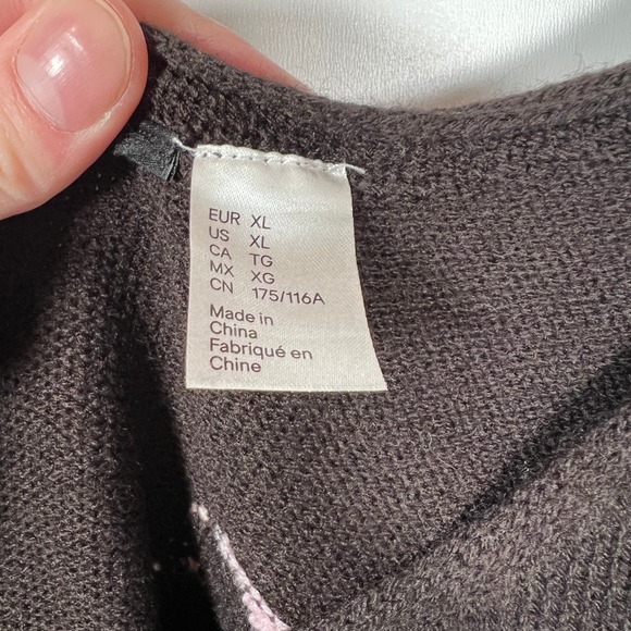 H&M Black Floral Knit Sweater Dress Sleeveless V-Neck Midi XL Colorful & Quirky - Picture 3 of 7